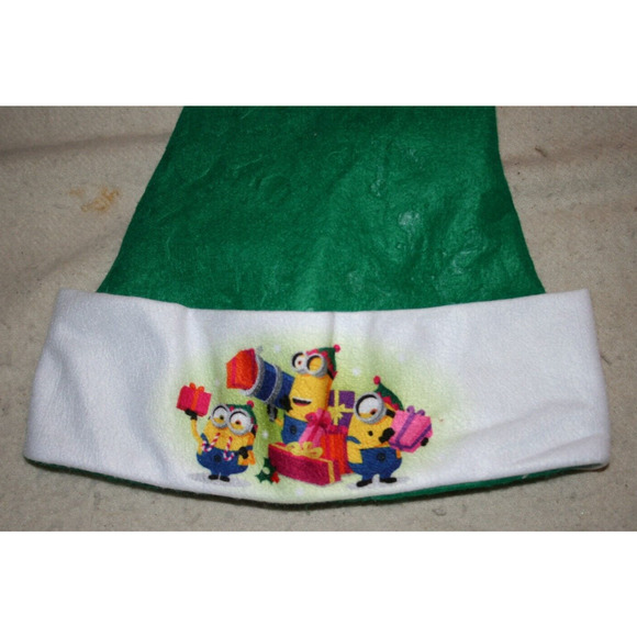Minions Holding Presents 16" Red Felt Christmas Santa Hat by RUZ - Picture 2 of 3
